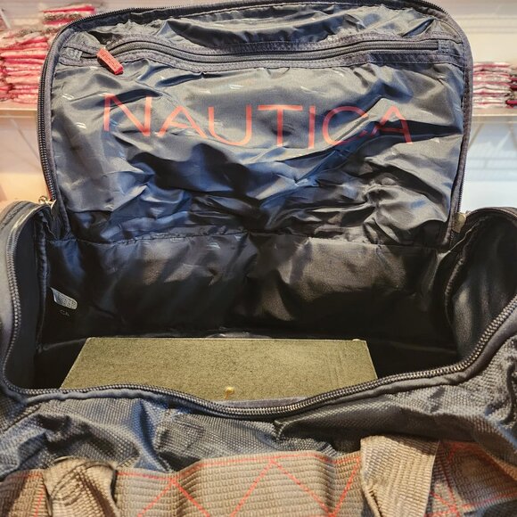 Nautica Dockside 22" Duffle Bag🔥New Large Bag w/ Shoulder Strap Dark Grey/Navy - Picture 8 of 9